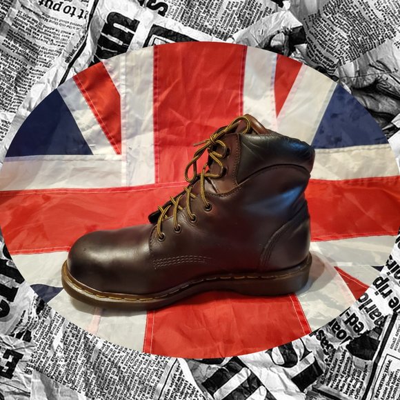 Vintage Doc Martens Brown Steel Toe Work Boots - Picture 4 of 4